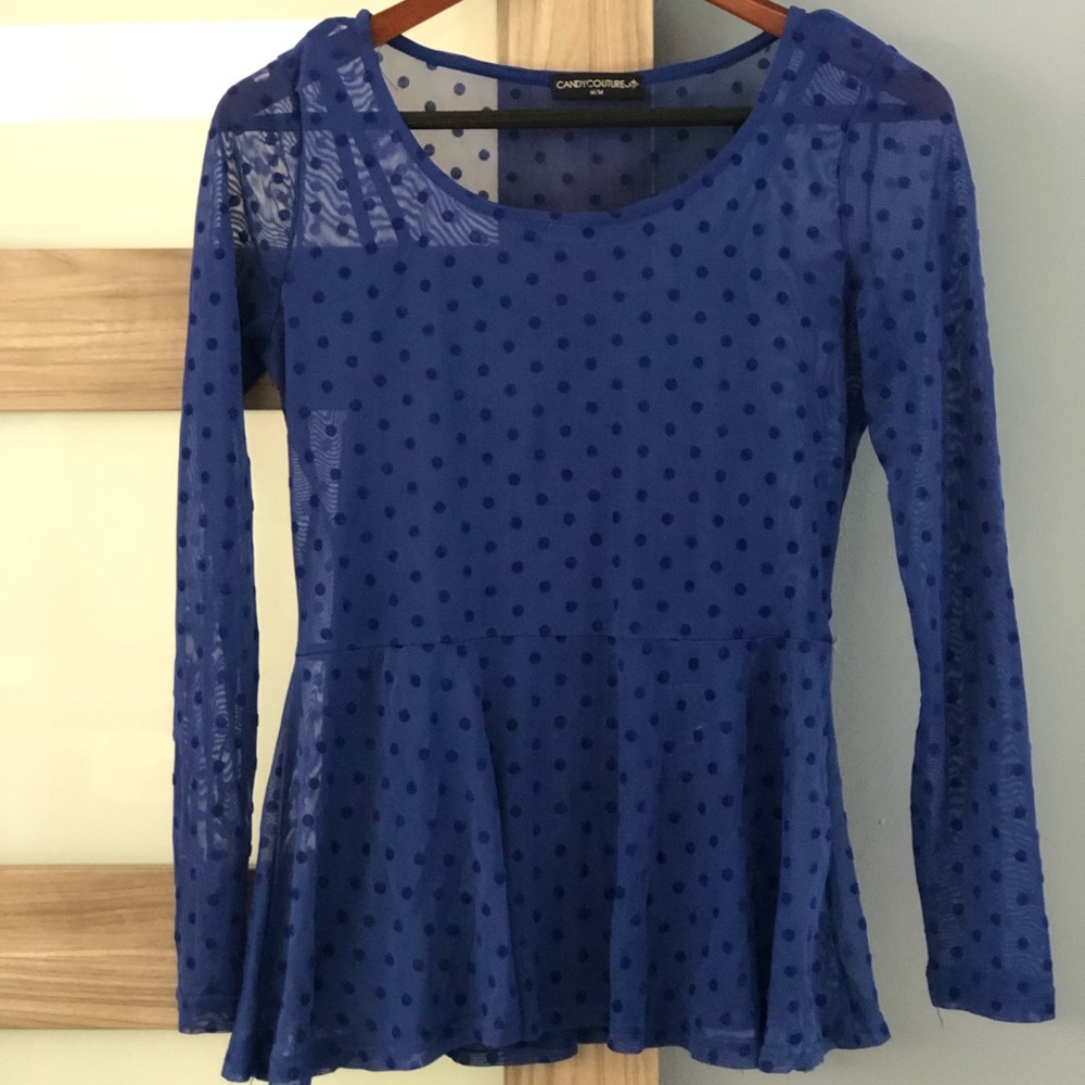 Candy Couture Blue Blouse Size M